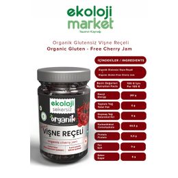 Ekoloji Market 380 gr Organik Şekersiz Vişne Reçeli