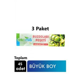 Ekomis 3 Paket Büyük Boy 45 Adet Buzdolabı Poşeti