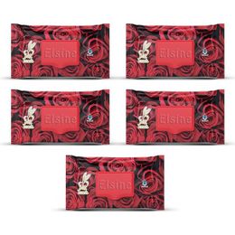 Elsine 5 Paket 90 Adet Kapaklı Gül Kokulu Islak Havlu Mendil
