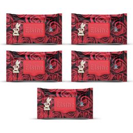 Elsine 5 Paket 90 Adet Kapaklı Gül Kokulu Islak Havlu Mendil