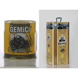 Emin Gemici 2 kg Gurme Siyah Zeytin + 5 lt Natürel Sızma Zeytinyağı