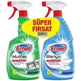 Ernet 2x750 ml Banyo ve Mutfak Yüzey Temizleyici