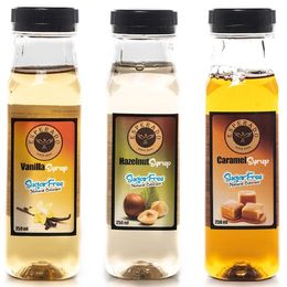 Esperado Şekersiz 250 ml Vanilya Şurubu + 250 ml Fındık Şurubu + 250 ml Karamel Şurubu