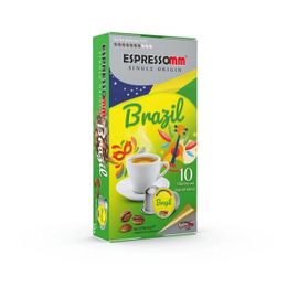 Espressomm 10 Adet Single Origin Brazil Alüminyum Kapsül Kahve