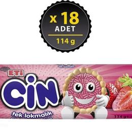 Eti 114 gr Cin Çilek Soslu Tek Lokmalık Bisküvi
