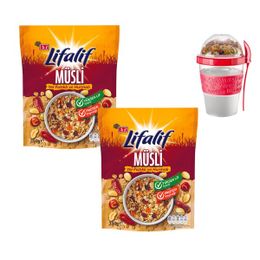 Eti 2x350 gr Lifalif Yer Fıstıklı ve Hurmalı Müsli + Mug