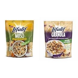 Eti 350 gr Lifalif Kuru Meyveli ve Fındıklı Müsli + 200 gr Lifalif Kuru Vişneli Kakao Parçacıklı Fındıklı Granola