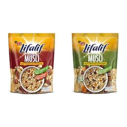 Eti 350 gr Lifalif Yer Fıstıklı ve Hurmalı Müsli + 350 gr Lifalif Kuru Meyveli ve Fındıklı Müsli