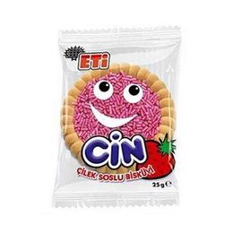 Eti Cin 25 gr Çilek Soslu Bisküvi