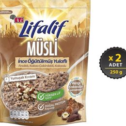 Eti Lifalif 2x250 gr Yulaflı Fındıklı Kakao Çekirdekli Müsli