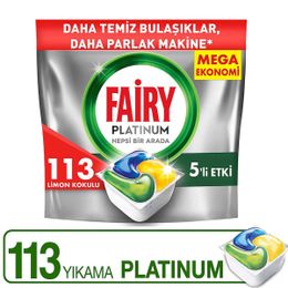 Fairy 113 Tablet Platinum Limon Kokulu Bulaşık Makinesi Deterjanı
