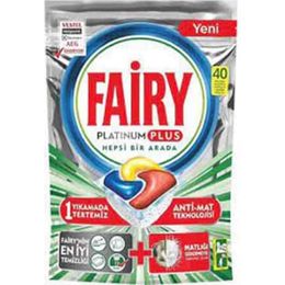 Fairy 40 Tablet Platinum Plus Hepsi Bir Arada Bulaşık Makinesi Deterjanı