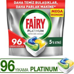Fairy 96 Yıkama Limon Kokulu Platinum Bulaşık Makinesi Kapsülü