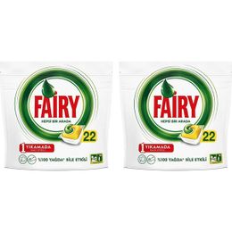 Fairy Limon Kokulu 2x22 Hepsi Bir Arada Bulaşık Makinesi Deterjanı Kapsülü