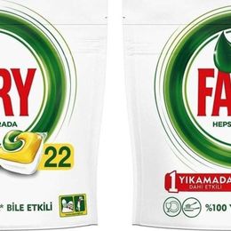 Fairy Limon Kokulu 2x22 Hepsi Bir Arada Bulaşık Makinesi Deterjanı Kapsülü