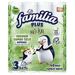 Familia 3 Katlı 40 Rulo Bambu Natural Tuvalet Kağıdı