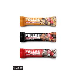 Fellas 12x45 gr 3 Çeşit Karma Kutu Yüksek Protein Bar
