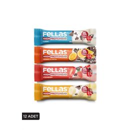 Fellas 12x45 gr 4 Çeşit Karma Kutu Yüksek Protein Bar