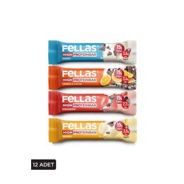 Fellas 12x45 gr 4 Çeşit Karma Kutu Yüksek Protein Bar