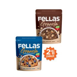 Fellas 200 gr Yaban Mersini Kuruyemiş + 200 gr Fındık Kakao 2'li Granola