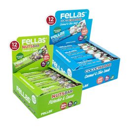 Fellas Meyve Bar 40 gr Süper İkili Kutu 24 Adet - Antep Fıstıklı x 12 Adet + Hindistan Cevizli x 12 Adet