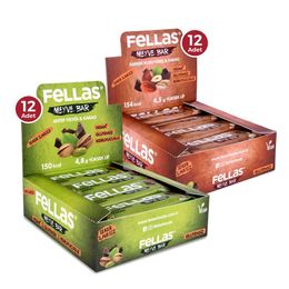 Fellas Meyve Bar 40 gr Süper İkili Kutu 24 Adet - Antep Fıstıklı x 12 Adet + Karışık Kuruyemişli x 12 Adet