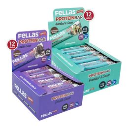Fellas Protein Bar 32 g Süper İkili Kutu 24 Adet - Duble Kakaolu x 12 Adet + Fındıklı x 12 Adet
