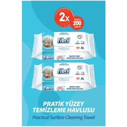 Fibril Beyaz Sirkeli Sabun ve Temizlik Kokulu 2x100'lü Yüzey Temizlik Havlusu