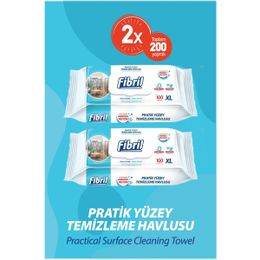Fibril Beyaz Sirkeli Sabun ve Temizlik Kokulu 2x100'lü Yüzey Temizlik Havlusu