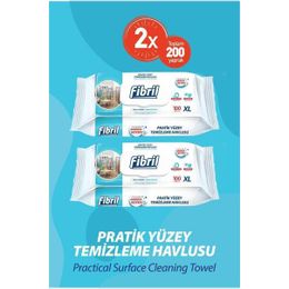 Fibril Beyaz Sirkeli Sabun ve Temizlik Kokulu 2x100'lü Yüzey Temizlik Havlusu
