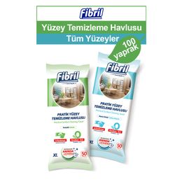 Fibril Beyaz Sirkeli Sabun ve Temizlik Kokulu 2x50'li Yüzey Temizlik Havlusu
