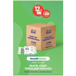 Fibril Temizlik Çam Kokulu 12x100'lü Pratik Yüzey Temizlik Havlusu