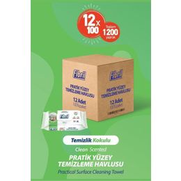 Fibril Temizlik Çam Kokulu 12x100'lü Pratik Yüzey Temizlik Havlusu