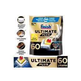 Finish Ultimate Plus Hepsi Bir Arada 60 Kapsül Limon Bulaşık Makinesi Deterjanı Tableti