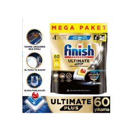 Finish Ultimate Plus Hepsi Bir Arada 60 Kapsül Limon Bulaşık Makinesi Deterjanı Tableti