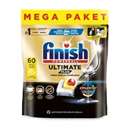 Finish Ultimate Plus Hepsi Bir Arada 60 Kapsül Limon Bulaşık Makinesi Deterjanı Tableti