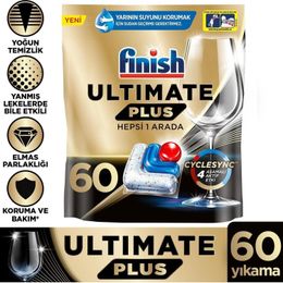 Finish Ultimate Plus Hepsi Bir Arada 60 Kapsül Limon Bulaşık Makinesi Deterjanı Tableti