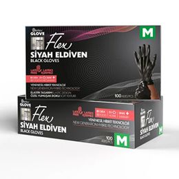 Flex Siyah Renk M Reflex 100 Adet Tpe Eldive