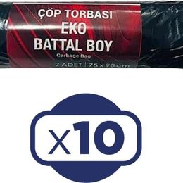 Flodex 75x90 cm 7'li 10 Adet Eko Battal Boy Çöp Torbası
