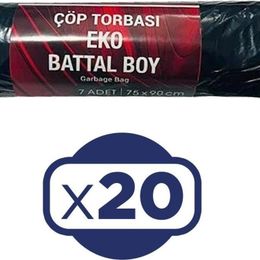 Flodex 75x90 cm 7'li 20 Adet Eko Battal Boy Çöp Torbası