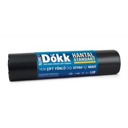 Florex 10 Adet Siyah - Mavi 100x150 cm Dökk Hantal Standart Boy Çöp Torbası