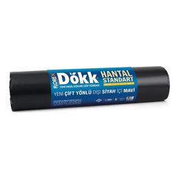 Florex 10 Adet Siyah - Mavi 100x150 cm Dökk Hantal Standart Boy Çöp Torbası