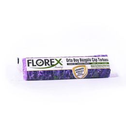 Florex 25 Adet - 55 x 60 cm Büzgülü Lavanta Kokulu Orta Boy Çöp Torbası Mor