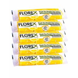 Florex 65 x 70 cm - 5 Rulo Büzgülü Limon Kokulu Büyük Boy Çöp Torbası