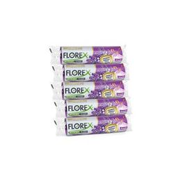 Florex 65x70 cm 5 Rulo Büzgülü Lavanta Kokulu Büyük Boy Çöp Torbası