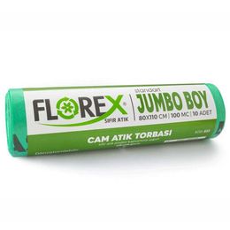 Florex 80x110 800gr 10 Rulo Cam Atık Çöp Poşeti