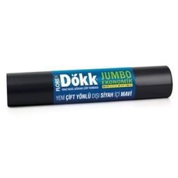 Florex 9 Adet Mavi Siyah 80x110 cm Dökk Ekonomik Jumbo Boy Çöp Torbası