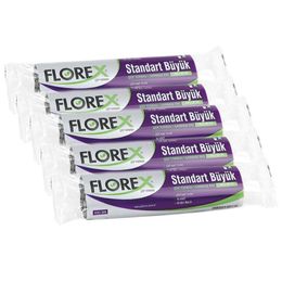 Florex Büyük Boy 65x80 Siyah 5 Rulo Çöp Poşeti
