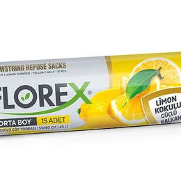 Florex Büzgülü Orta Boy Limon Kokulu 10'lu Çöp Poşeti