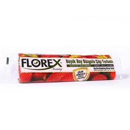 Florex Çilek Kokulu Kırmızı Büzgülü Büyük Boy 65 x 70 cm 10 Adet Çöp Torbası
